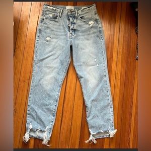 Frame Le Original High Rise Straight Distressed Jeans Sz 29